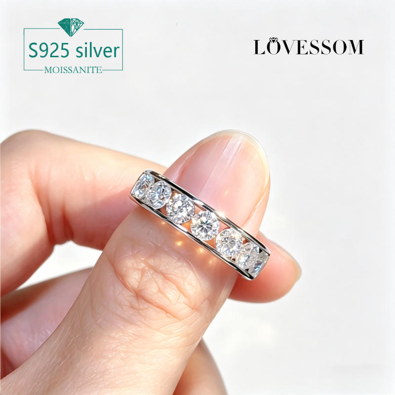 Men's 925 Silver 2.1 Carat Moissanite Fashion Wedding Ring